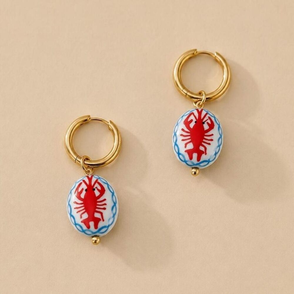 lobster hoop earrings D62